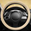 imageCAR PASS Bling Diamond Leather Steering Wheel Cover with Bling Sparkly Crystal Glitter Rhinestones Universal Fit 145in15in Car Wheel Protector for Women Girl Fit SuvsVansSedansCarTrucks SilverBeige Leather