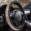 imageCAR PASS Bling Diamond Leather Steering Wheel Cover with Bling Sparkly Crystal Glitter Rhinestones Universal Fit 145in15in Car Wheel Protector for Women Girl Fit SuvsVansSedansCarTrucks SilverBlack Gold