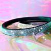 imageCAR PASS Bling Diamond Leather Steering Wheel Cover with Bling Sparkly Crystal Glitter Rhinestones Universal Fit 145in15in Car Wheel Protector for Women Girl Fit SuvsVansSedansCarTrucks SilverMint Diamond