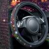 imageCAR PASS Bling Diamond Leather Steering Wheel Cover with Bling Sparkly Crystal Glitter Rhinestones Universal Fit 145in15in Car Wheel Protector for Women Girl Fit SuvsVansSedansCarTrucks SilverColorful Diamond
