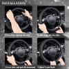 imageCAR PASS Bling Diamond Leather Steering Wheel Cover with Bling Sparkly Crystal Glitter Rhinestones Universal Fit 145in15in Car Wheel Protector for Women Girl Fit SuvsVansSedansCarTrucks SilverBlack Diamond on Velvet