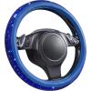 imageCAR PASS Bling Diamond Leather Steering Wheel Cover with Bling Sparkly Crystal Glitter Rhinestones Universal Fit 145in15in Car Wheel Protector for Women Girl Fit SuvsVansSedansCarTrucks SilverBlue Leather Diamond