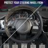 imageCAR PASS Bling Diamond Leather Steering Wheel Cover with Bling Sparkly Crystal Glitter Rhinestones Universal Fit 145in15in Car Wheel Protector for Women Girl Fit SuvsVansSedansCarTrucks SilverBlack Diamond on Velvet