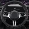 imageCAR PASS Bling Diamond Leather Steering Wheel Cover with Bling Sparkly Crystal Glitter Rhinestones Universal Fit 145in15in Car Wheel Protector for Women Girl Fit SuvsVansSedansCarTrucks SilverPurple
