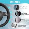 imageCAR PASS Bling Diamond Leather Steering Wheel Cover with Bling Sparkly Crystal Glitter Rhinestones Universal Fit 145in15in Car Wheel Protector for Women Girl Fit SuvsVansSedansCarTrucks SilverMint Diamond