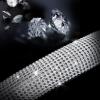 imageCAR PASS Bling Diamond Leather Steering Wheel Cover with Bling Sparkly Crystal Glitter Rhinestones Universal Fit 145in15in Car Wheel Protector for Women Girl Fit SuvsVansSedansCarTrucks SilverSilver Diamond
