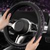 imageCAR PASS Bling Diamond Leather Steering Wheel Cover with Bling Sparkly Crystal Glitter Rhinestones Universal Fit 145in15in Car Wheel Protector for Women Girl Fit SuvsVansSedansCarTrucks SilverPurple