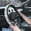 imageCAR PASS Bling Diamond Leather Steering Wheel Cover with Bling Sparkly Crystal Glitter Rhinestones Universal Fit 145in15in Car Wheel Protector for Women Girl Fit SuvsVansSedansCarTrucks SilverSilver Diamond