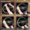 imageCAR PASS Bling Diamond Leather Steering Wheel Cover with Bling Sparkly Crystal Glitter Rhinestones Universal Fit 145in15in Car Wheel Protector for Women Girl Fit SuvsVansSedansCarTrucks SilverGold Diamond