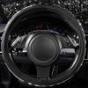imageCAR PASS Bling Diamond Leather Steering Wheel Cover with Bling Sparkly Crystal Glitter Rhinestones Universal Fit 145in15in Car Wheel Protector for Women Girl Fit SuvsVansSedansCarTrucks SilverCow Diamond