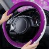 imageCAR PASS Bling Diamond Leather Steering Wheel Cover with Bling Sparkly Crystal Glitter Rhinestones Universal Fit 145in15in Car Wheel Protector for Women Girl Fit SuvsVansSedansCarTrucks SilverVelvet Purple Diamond