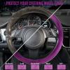 imageCAR PASS Bling Diamond Leather Steering Wheel Cover with Bling Sparkly Crystal Glitter Rhinestones Universal Fit 145in15in Car Wheel Protector for Women Girl Fit SuvsVansSedansCarTrucks SilverVelvet Purple Diamond