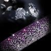 imageCAR PASS Bling Diamond Leather Steering Wheel Cover with Bling Sparkly Crystal Glitter Rhinestones Universal Fit 145in15in Car Wheel Protector for Women Girl Fit SuvsVansSedansCarTrucks SilverViolet Silver Diamond