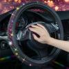 imageCAR PASS Bling Diamond Leather Steering Wheel Cover with Bling Sparkly Crystal Glitter Rhinestones Universal Fit 145in15in Car Wheel Protector for Women Girl Fit SuvsVansSedansCarTrucks SilverColorful Diamond