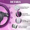 imageCAR PASS Bling Diamond Leather Steering Wheel Cover with Bling Sparkly Crystal Glitter Rhinestones Universal Fit 145in15in Car Wheel Protector for Women Girl Fit SuvsVansSedansCarTrucks SilverVelvet Purple Diamond