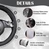 imageCAR PASS Bling Diamond Leather Steering Wheel Cover with Bling Sparkly Crystal Glitter Rhinestones Universal Fit 145in15in Car Wheel Protector for Women Girl Fit SuvsVansSedansCarTrucks SilverBlack Crystal Holder Silver Diamond