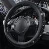 imageCAR PASS Bling Diamond Leather Steering Wheel Cover with Bling Sparkly Crystal Glitter Rhinestones Universal Fit 145in15in Car Wheel Protector for Women Girl Fit SuvsVansSedansCarTrucks SilverBlack Diamond on Velvet