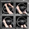 imageCAR PASS Bling Diamond Leather Steering Wheel Cover with Bling Sparkly Crystal Glitter Rhinestones Universal Fit 145in15in Car Wheel Protector for Women Girl Fit SuvsVansSedansCarTrucks SilverSilver Diamond
