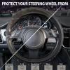 imageCAR PASS Bling Diamond Leather Steering Wheel Cover with Bling Sparkly Crystal Glitter Rhinestones Universal Fit 145in15in Car Wheel Protector for Women Girl Fit SuvsVansSedansCarTrucks SilverPurple