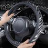 imageCAR PASS Bling Diamond Leather Steering Wheel Cover with Bling Sparkly Crystal Glitter Rhinestones Universal Fit 145in15in Car Wheel Protector for Women Girl Fit SuvsVansSedansCarTrucks SilverZebra Print Diamond