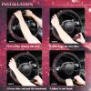 imageCAR PASS Bling Diamond Leather Steering Wheel Cover with Bling Sparkly Crystal Glitter Rhinestones Universal Fit 145in15in Car Wheel Protector for Women Girl Fit SuvsVansSedansCarTrucks SilverRed Diamond