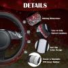 imageCAR PASS Bling Diamond Leather Steering Wheel Cover with Bling Sparkly Crystal Glitter Rhinestones Universal Fit 145in15in Car Wheel Protector for Women Girl Fit SuvsVansSedansCarTrucks SilverRed Silver Diamond