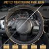 imageCAR PASS Bling Diamond Leather Steering Wheel Cover with Bling Sparkly Crystal Glitter Rhinestones Universal Fit 145in15in Car Wheel Protector for Women Girl Fit SuvsVansSedansCarTrucks SilverGold Diamond