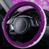 imageCAR PASS Bling Diamond Leather Steering Wheel Cover with Bling Sparkly Crystal Glitter Rhinestones Universal Fit 145in15in Car Wheel Protector for Women Girl Fit SuvsVansSedansCarTrucks SilverVelvet Purple Diamond