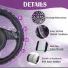 imageCAR PASS Bling Diamond Leather Steering Wheel Cover with Bling Sparkly Crystal Glitter Rhinestones Universal Fit 145in15in Car Wheel Protector for Women Girl Fit SuvsVansSedansCarTrucks SilverViolet Silver Diamond