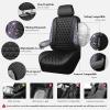 imageCAR PASS Bling Diamond Pink Leather Car Seat Covers Full Sets Interior Sets Waterproof Shining Glitter Sparkly Crystal Universal Armrest Fit for Automotive Truck SUV Cute Women Girl Pink RhinestoneBedazzed Diamond