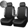 imageCAR PASS Bling Diamond Pink Leather Car Seat Covers Full Sets Interior Sets Waterproof Shining Glitter Sparkly Crystal Universal Armrest Fit for Automotive Truck SUV Cute Women Girl Pink RhinestoneSilver Diamond