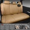 imageCAR PASS Bling Diamond Pink Leather Car Seat Covers Full Sets Interior Sets Waterproof Shining Glitter Sparkly Crystal Universal Armrest Fit for Automotive Truck SUV Cute Women Girl Pink RhinestoneBeige Rhinestone