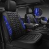 imageCAR PASS Bling Diamond Pink Leather Car Seat Covers Full Sets Interior Sets Waterproof Shining Glitter Sparkly Crystal Universal Armrest Fit for Automotive Truck SUV Cute Women Girl Pink RhinestoneBlue Diamond