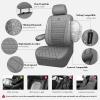 imageCAR PASS Bling Diamond Pink Leather Car Seat Covers Full Sets Interior Sets Waterproof Shining Glitter Sparkly Crystal Universal Armrest Fit for Automotive Truck SUV Cute Women Girl Pink RhinestoneGray Diamond