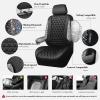 imageCAR PASS Bling Diamond Pink Leather Car Seat Covers Full Sets Interior Sets Waterproof Shining Glitter Sparkly Crystal Universal Armrest Fit for Automotive Truck SUV Cute Women Girl Pink RhinestoneMulticolor Diamond