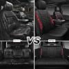 imageCAR PASS Bling Diamond Pink Leather Car Seat Covers Full Sets Interior Sets Waterproof Shining Glitter Sparkly Crystal Universal Armrest Fit for Automotive Truck SUV Cute Women Girl Pink RhinestoneRed Rhinestone
