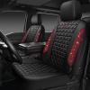 imageCAR PASS Bling Diamond Pink Leather Car Seat Covers Full Sets Interior Sets Waterproof Shining Glitter Sparkly Crystal Universal Armrest Fit for Automotive Truck SUV Cute Women Girl Pink RhinestoneRed Diamond