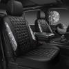 imageCAR PASS Bling Diamond Pink Leather Car Seat Covers Full Sets Interior Sets Waterproof Shining Glitter Sparkly Crystal Universal Armrest Fit for Automotive Truck SUV Cute Women Girl Pink RhinestoneSilver Rhinestone