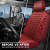 imageCAR PASS Bling Diamond Pink Leather Car Seat Covers Full Sets Interior Sets Waterproof Shining Glitter Sparkly Crystal Universal Armrest Fit for Automotive Truck SUV Cute Women Girl Pink RhinestoneBurgundy rhinestone
