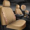 imageCAR PASS Bling Diamond Pink Leather Car Seat Covers Full Sets Interior Sets Waterproof Shining Glitter Sparkly Crystal Universal Armrest Fit for Automotive Truck SUV Cute Women Girl Pink RhinestoneBeige Rhinestone