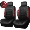 imageCAR PASS Bling Diamond Pink Leather Car Seat Covers Full Sets Interior Sets Waterproof Shining Glitter Sparkly Crystal Universal Armrest Fit for Automotive Truck SUV Cute Women Girl Pink RhinestoneRed Diamond