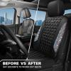 imageCAR PASS Bling Diamond Pink Leather Car Seat Covers Full Sets Interior Sets Waterproof Shining Glitter Sparkly Crystal Universal Armrest Fit for Automotive Truck SUV Cute Women Girl Pink RhinestoneMulticolor Diamond