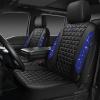 imageCAR PASS Bling Diamond Pink Leather Car Seat Covers Full Sets Interior Sets Waterproof Shining Glitter Sparkly Crystal Universal Armrest Fit for Automotive Truck SUV Cute Women Girl Pink RhinestoneBlue Diamond