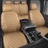imageCAR PASS Bling Diamond Pink Leather Car Seat Covers Full Sets Interior Sets Waterproof Shining Glitter Sparkly Crystal Universal Armrest Fit for Automotive Truck SUV Cute Women Girl Pink RhinestoneBeige Rhinestone