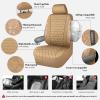 imageCAR PASS Bling Diamond Pink Leather Car Seat Covers Full Sets Interior Sets Waterproof Shining Glitter Sparkly Crystal Universal Armrest Fit for Automotive Truck SUV Cute Women Girl Pink RhinestoneBeige Diamond