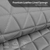 imageCAR PASS Bling Diamond Pink Leather Car Seat Covers Full Sets Interior Sets Waterproof Shining Glitter Sparkly Crystal Universal Armrest Fit for Automotive Truck SUV Cute Women Girl Pink RhinestoneGray Diamond