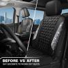 imageCAR PASS Bling Diamond Pink Leather Car Seat Covers Full Sets Interior Sets Waterproof Shining Glitter Sparkly Crystal Universal Armrest Fit for Automotive Truck SUV Cute Women Girl Pink RhinestoneSilver Diamond