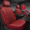 imageCAR PASS Bling Diamond Pink Leather Car Seat Covers Full Sets Interior Sets Waterproof Shining Glitter Sparkly Crystal Universal Armrest Fit for Automotive Truck SUV Cute Women Girl Pink RhinestoneBurgundy Diamond