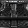 imageCAR PASS Bling Leather Car Mats Shining Diamond Floor Mats Crystal Rhinestone Sparkly Glitter Carpet AntiSlip Waterproof Pad Universal Fit Automotive SUV Sedan Van 5pcs Girl Women Black SilverBlack Leather Diamond