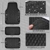 imageCAR PASS Bling Leather Car Mats Shining Diamond Floor Mats Crystal Rhinestone Sparkly Glitter Carpet AntiSlip Waterproof Pad Universal Fit Automotive SUV Sedan Van 5pcs Girl Women Black SilverBlack Leather Diamond